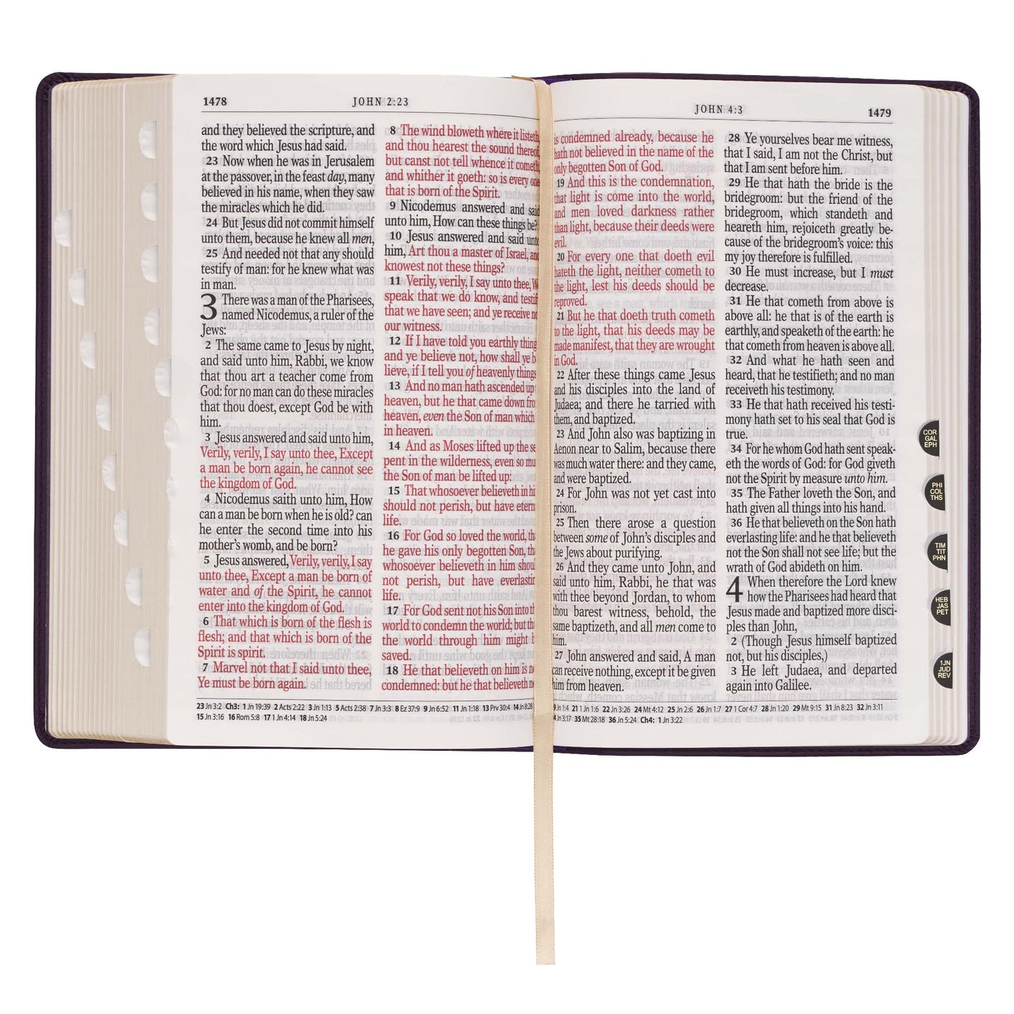Purple Floral Faux Leather Giant Print Standard-size King James Version Bible with Thumb Index