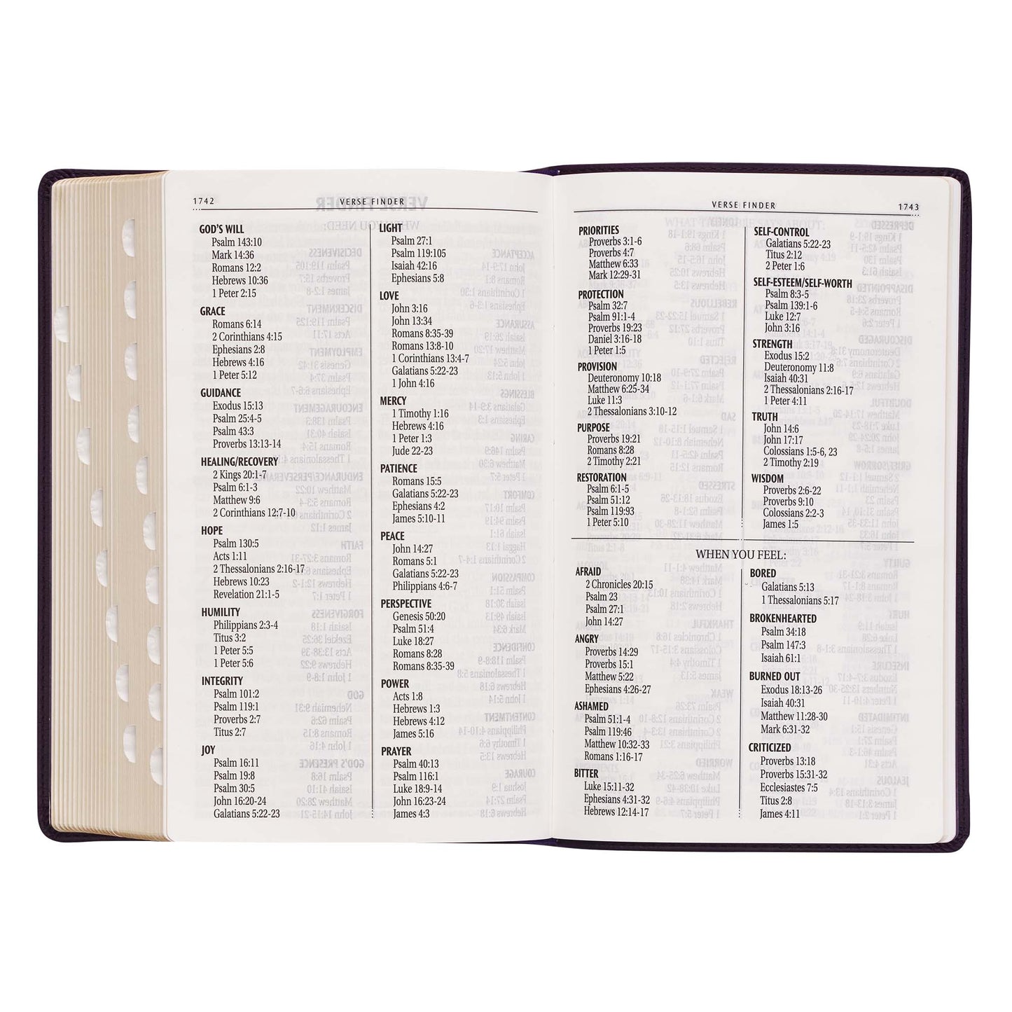 Purple Floral Faux Leather Giant Print Standard-size King James Version Bible with Thumb Index