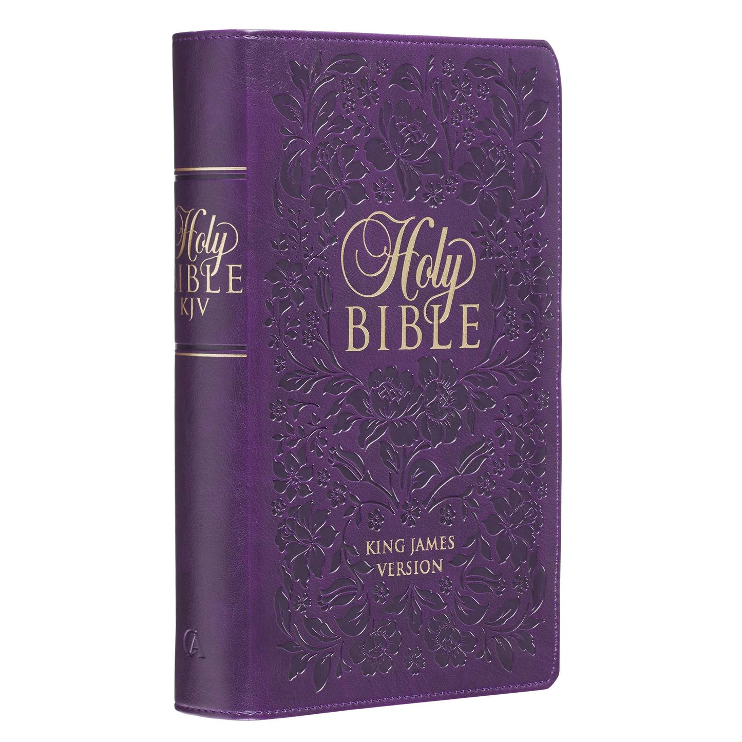 Purple Floral Faux Leather Giant Print Standard-size King James Version Bible with Thumb Index