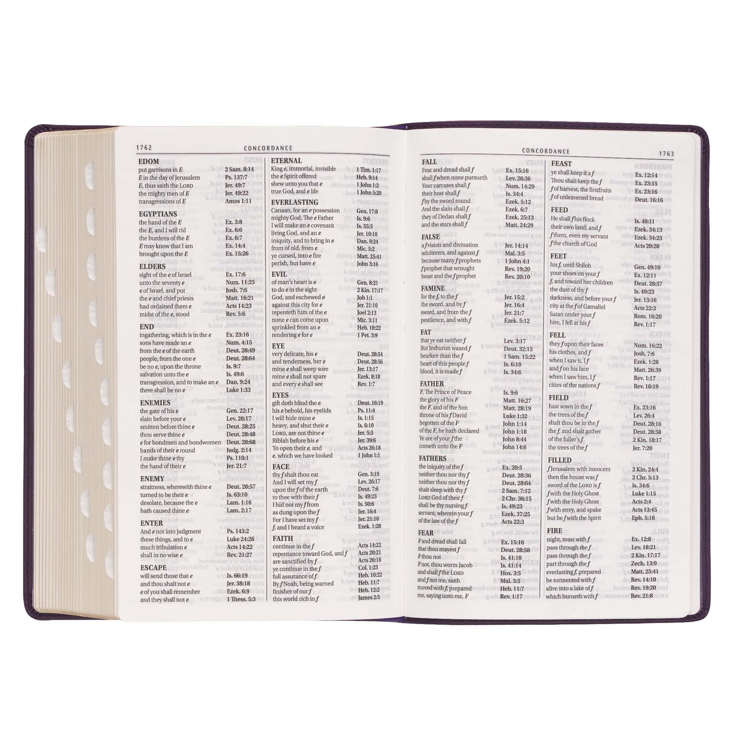 Purple Floral Faux Leather Giant Print Standard-size King James Version Bible with Thumb Index