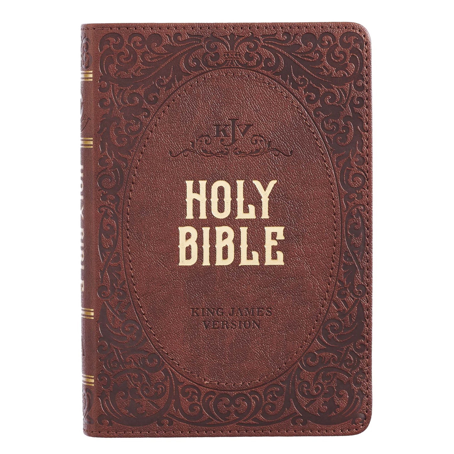 Medium Brown Faux Leather Compact King James Version Bible
