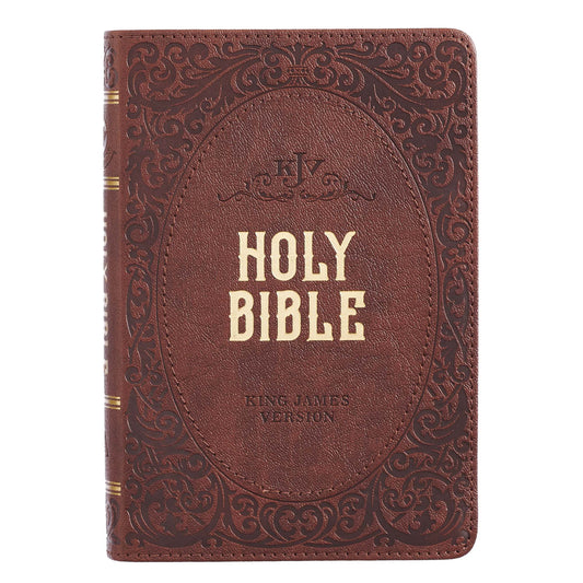 Medium Brown Faux Leather Compact King James Version Bible