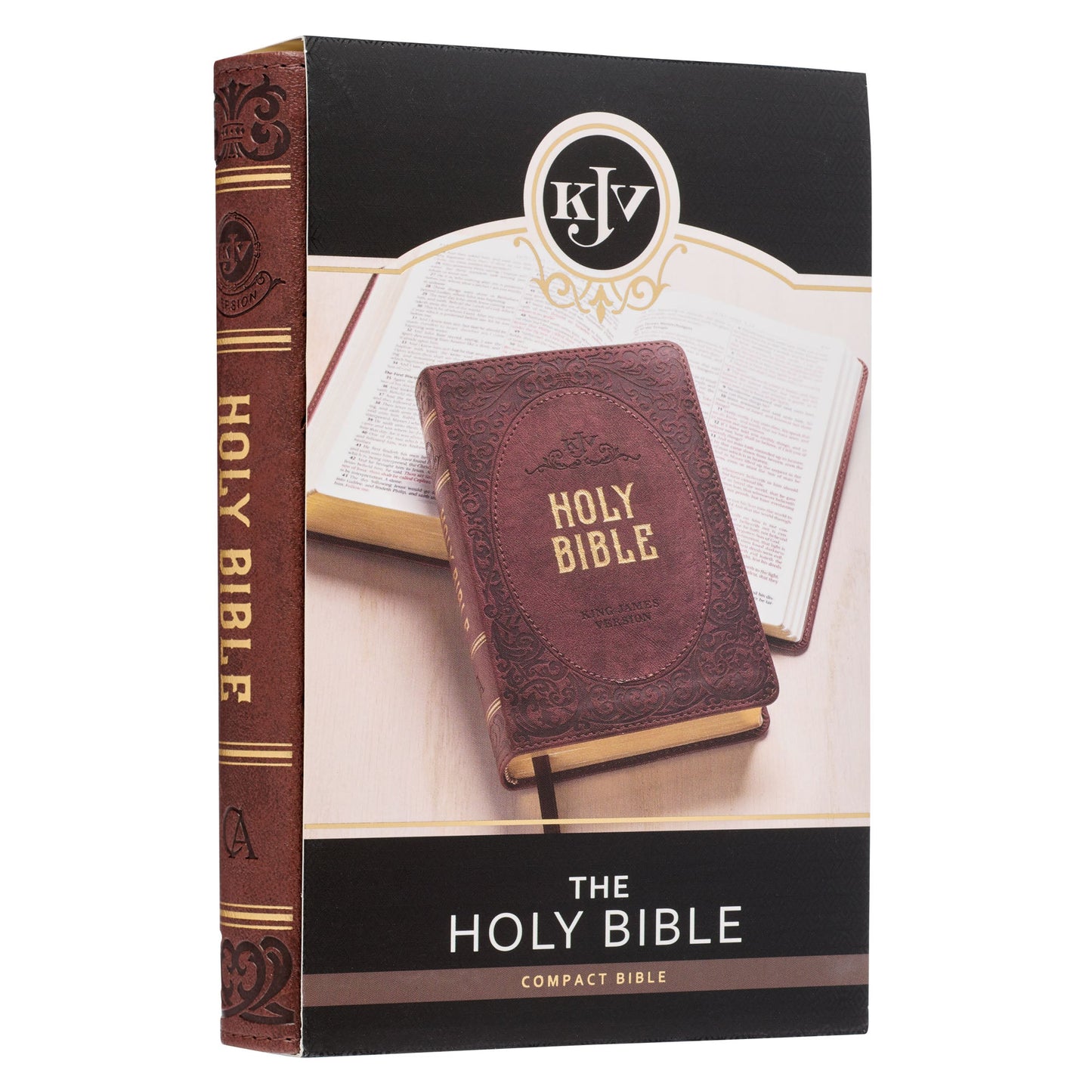 Medium Brown Faux Leather Compact King James Version Bible