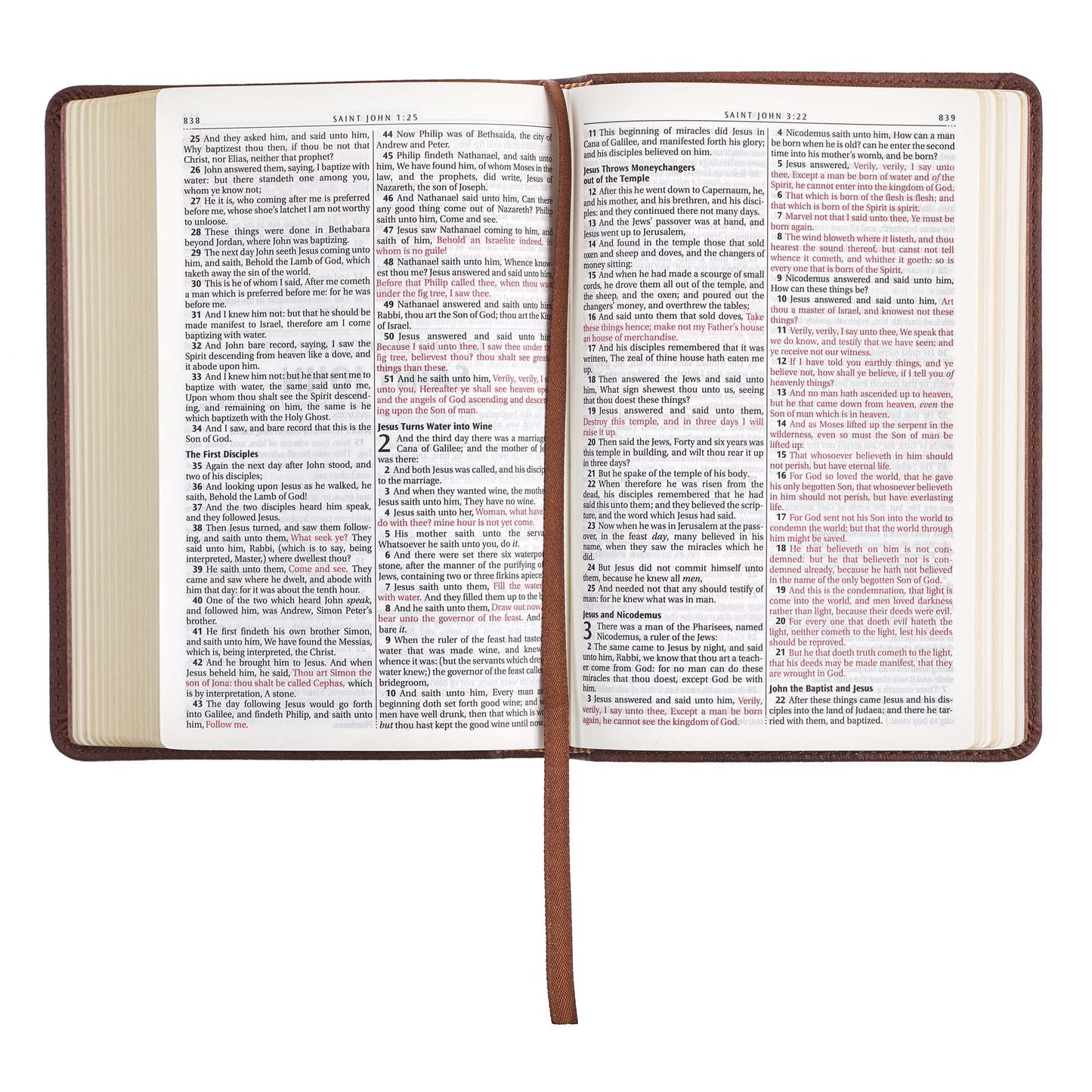 Medium Brown Faux Leather Compact King James Version Bible