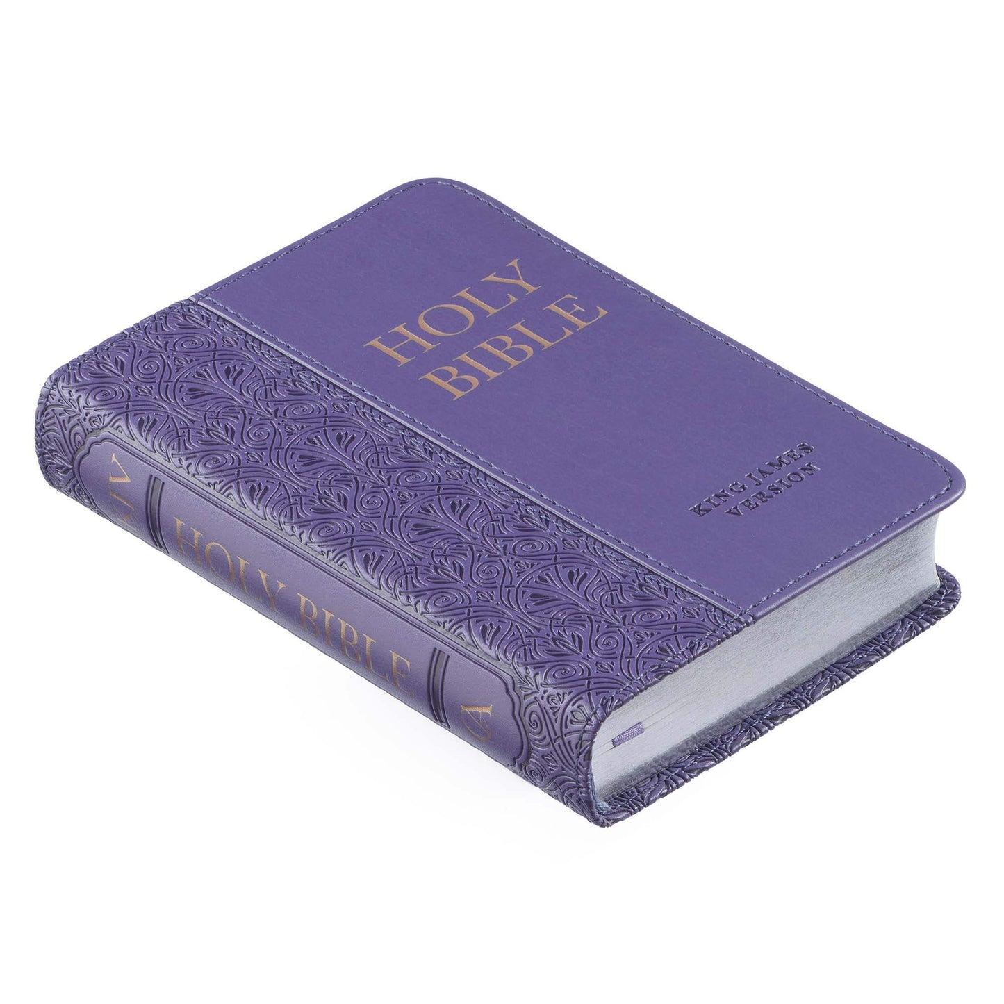 Purple Faux Leather King James Version Mini Pocket Bible