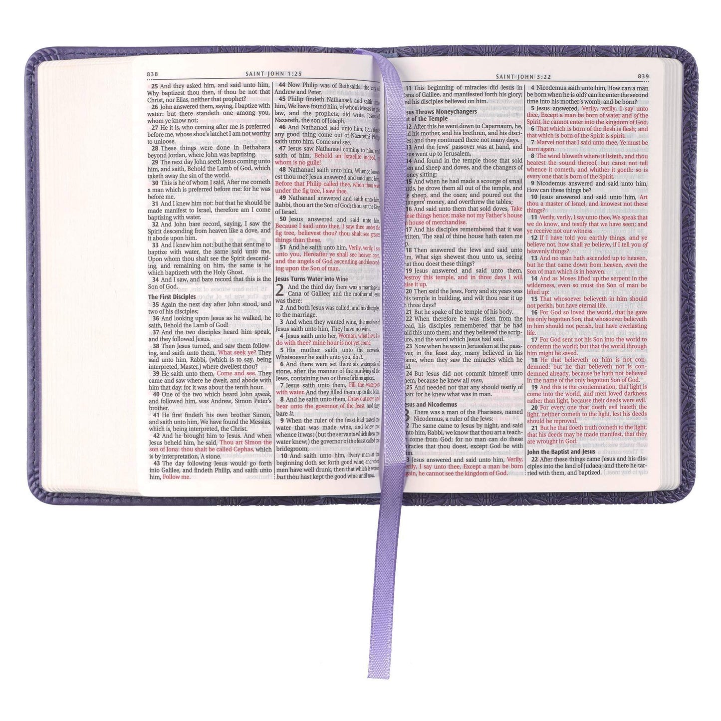 Purple Faux Leather King James Version Mini Pocket Bible