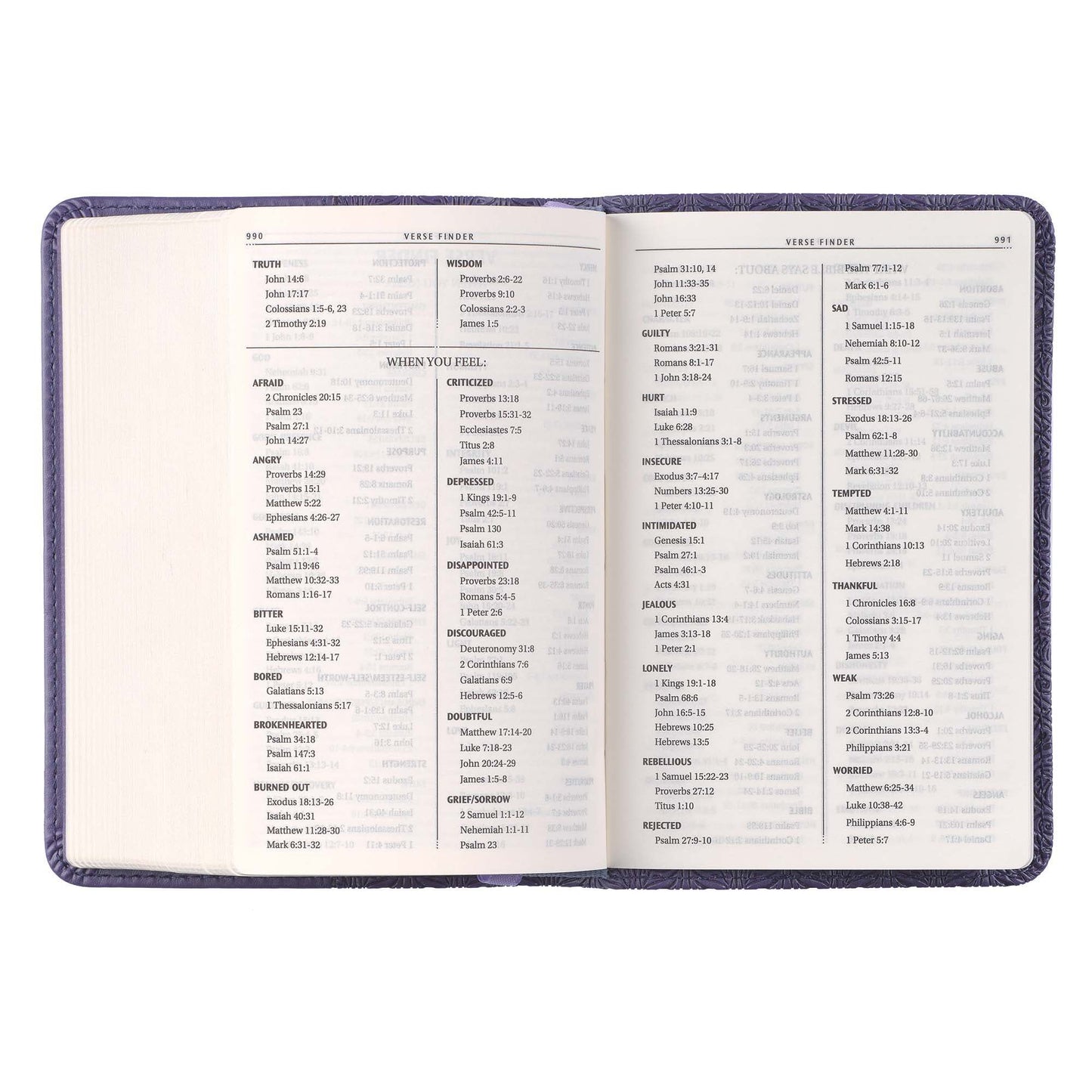 Purple Faux Leather King James Version Mini Pocket Bible