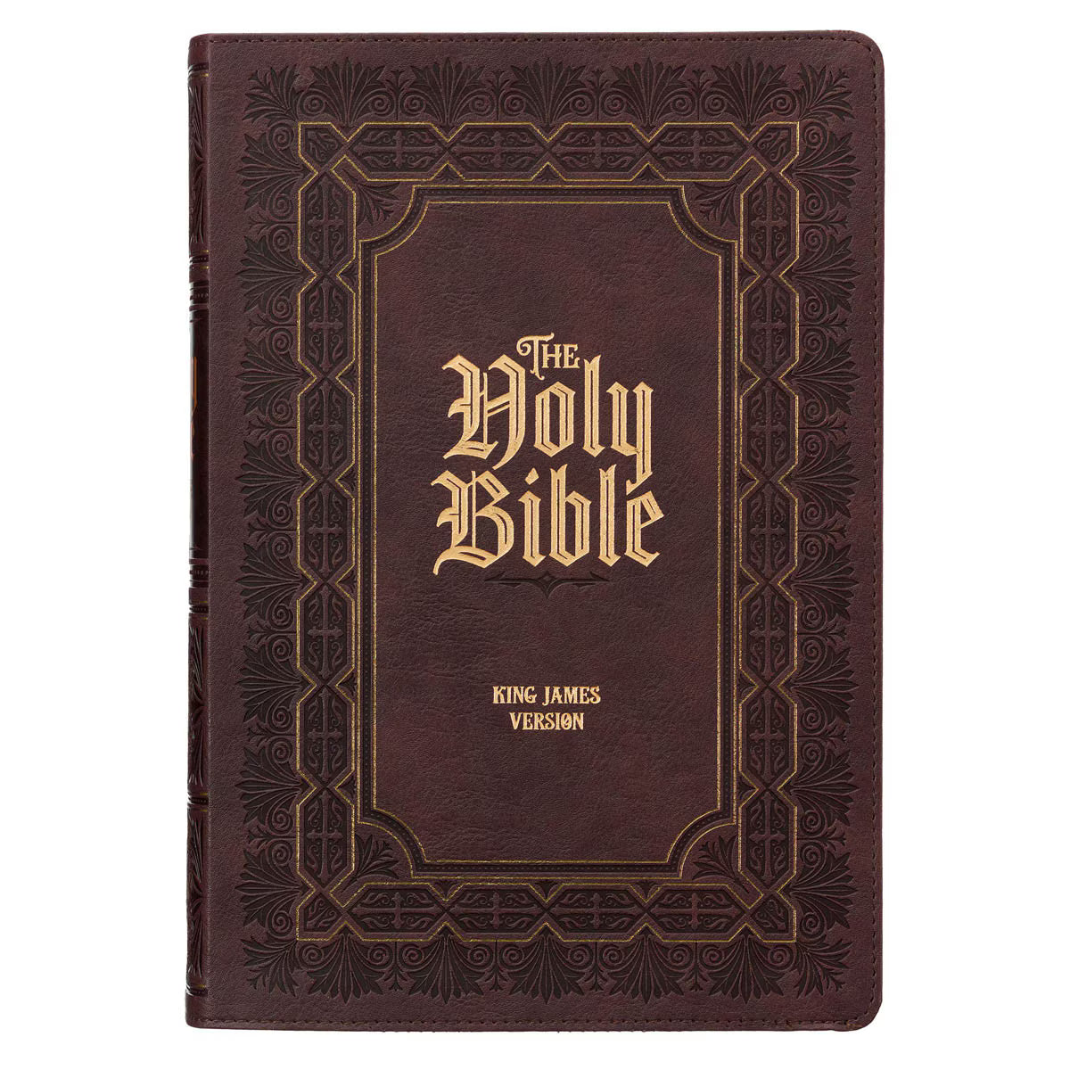 Burgundy Faux Leather Large Print King James Study Bible with Thumb Index