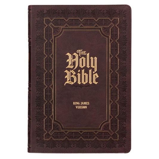 Burgundy Faux Leather Large Print King James Study Bible with Thumb Index