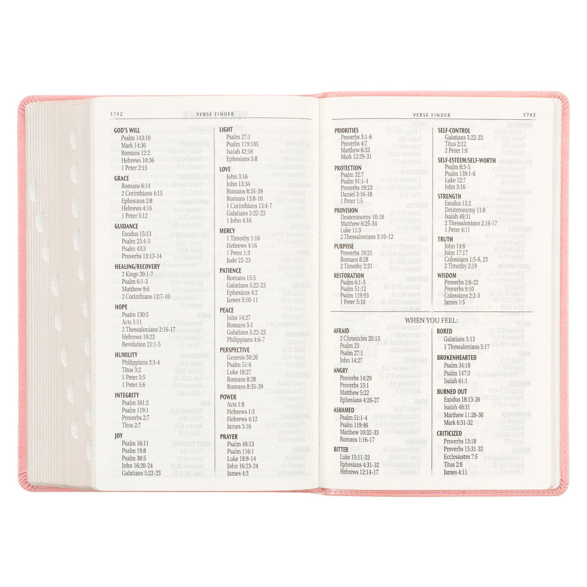Sunrise Pink Faux Leather Giant Print Standard-size King James Version Bible with Thumb Index