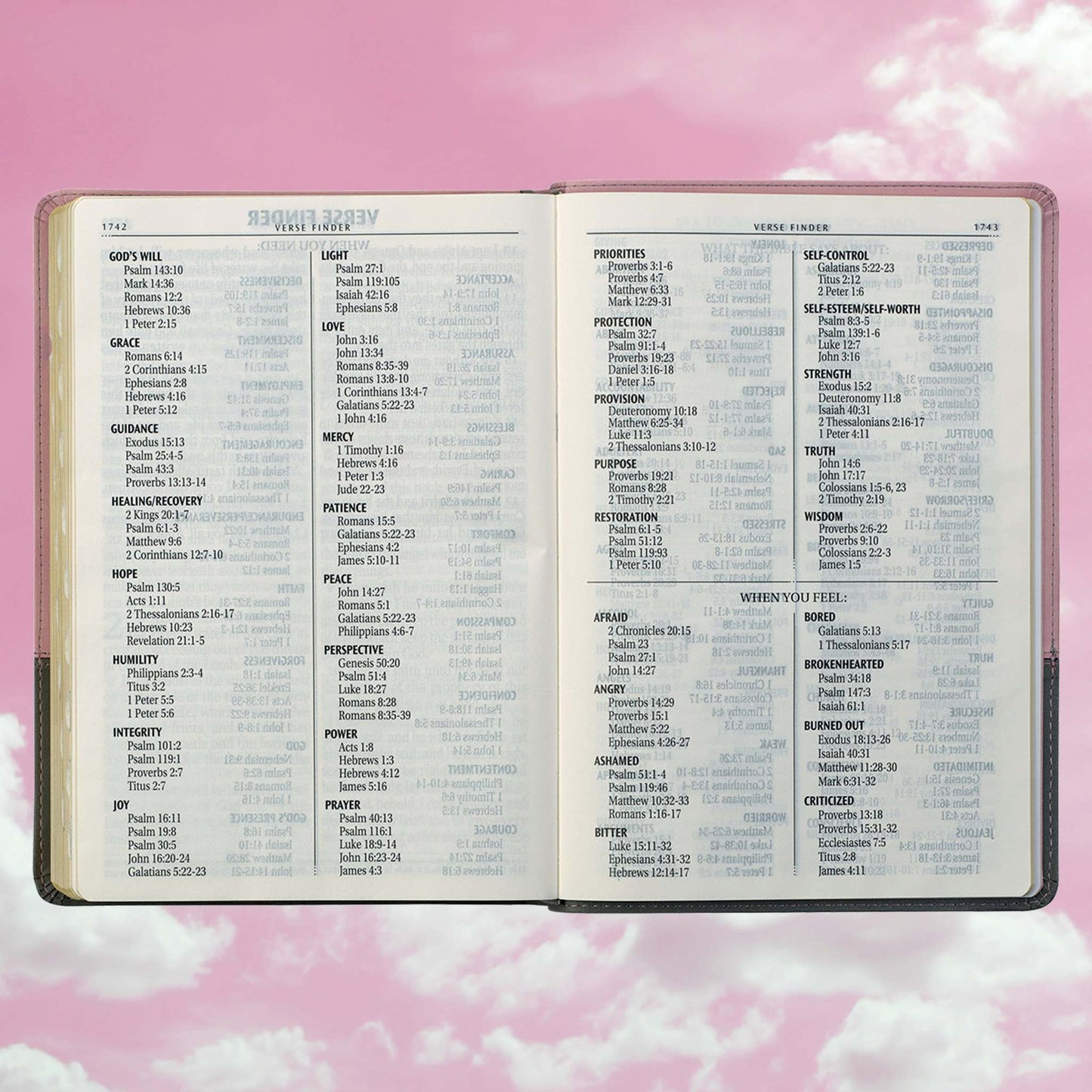 Pink and Gray Faux Leather Super Giant Print Full-size King James Version Bible with Thumb Index