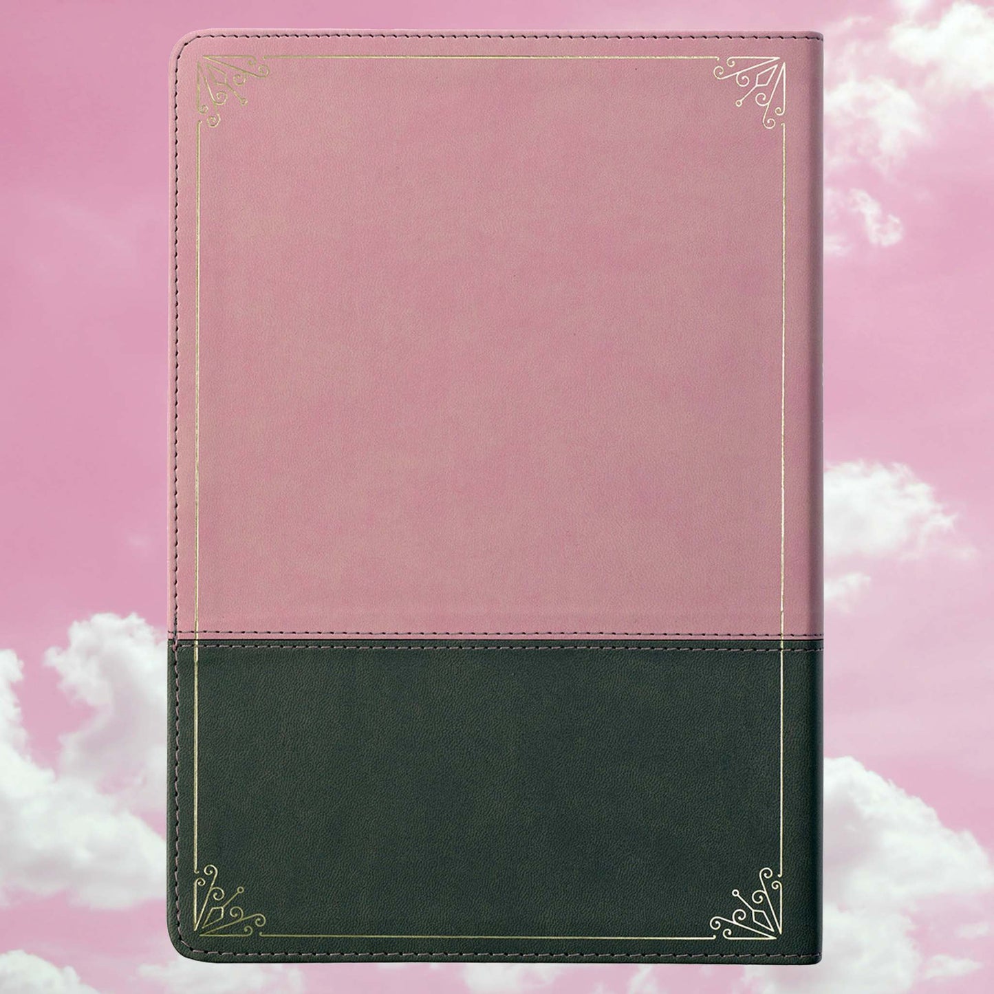 Pink and Gray Faux Leather Super Giant Print Full-size King James Version Bible with Thumb Index