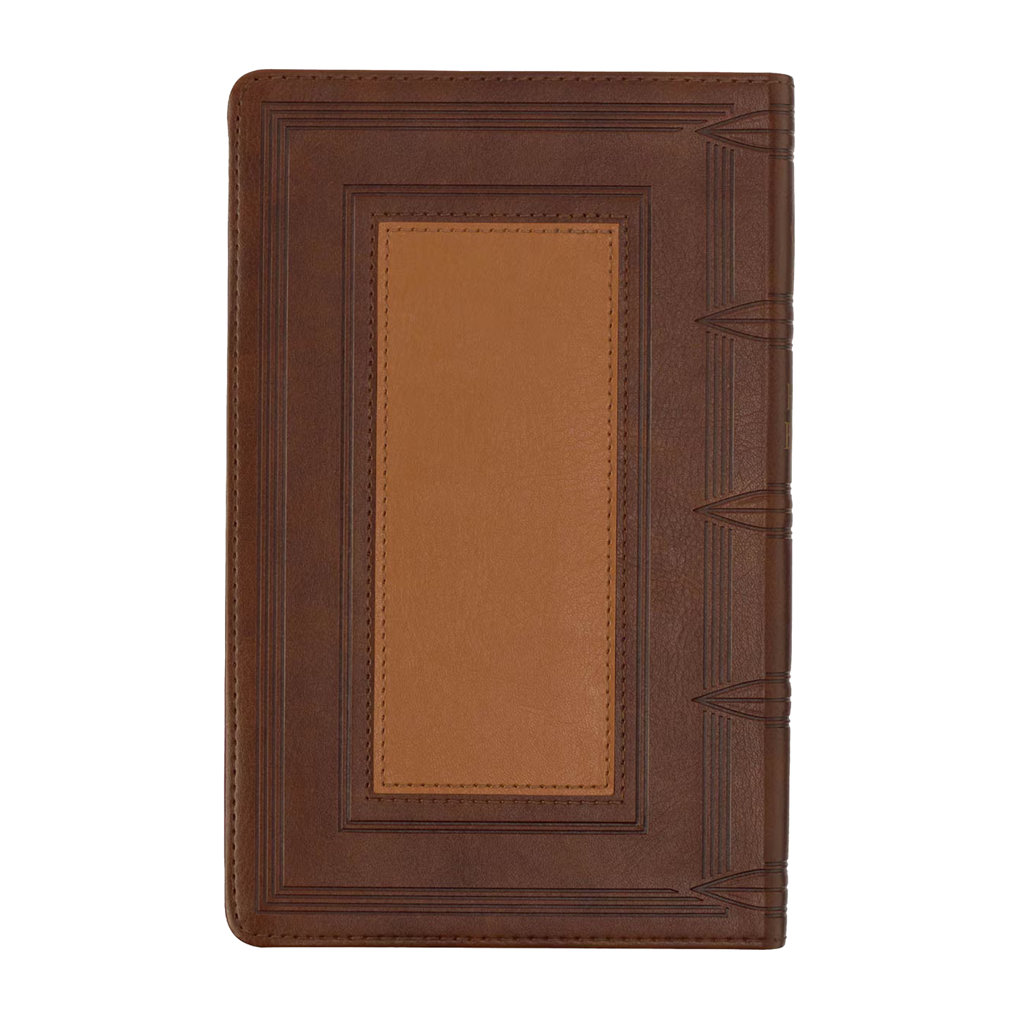 Saddle Tan and Butterscotch Faux Leather Giant Print Standard-size King James Version Bible with Thumb Indexing