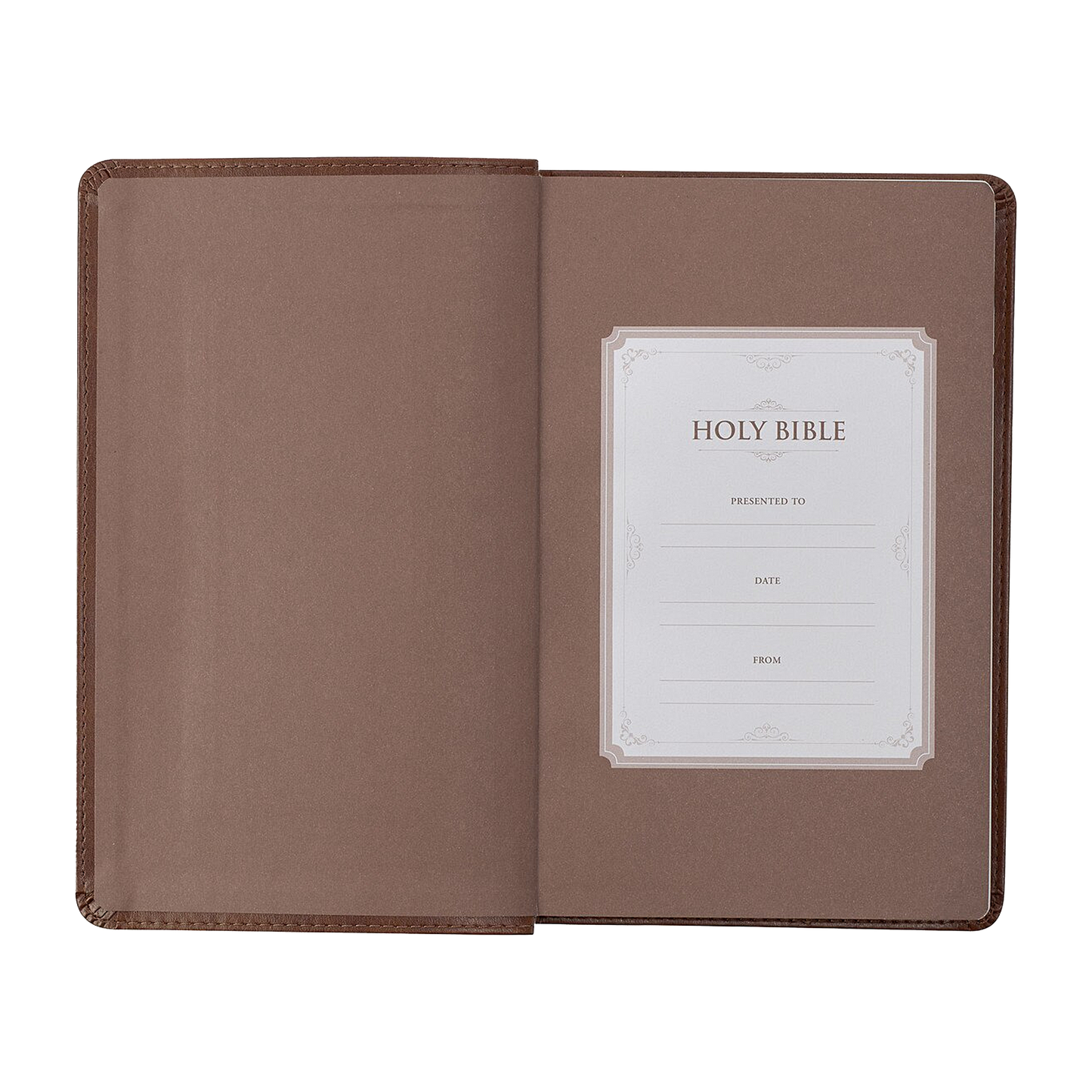 Saddle Tan and Butterscotch Faux Leather Giant Print Standard-size King James Version Bible with Thumb Indexing