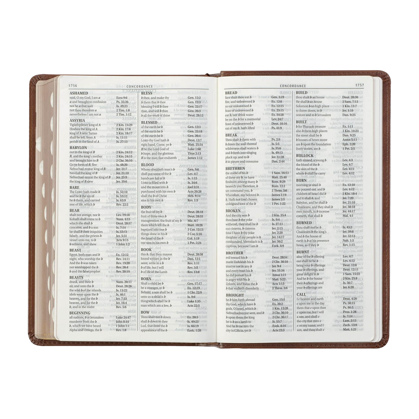 Saddle Tan and Butterscotch Faux Leather Giant Print Standard-size King James Version Bible with Thumb Indexing