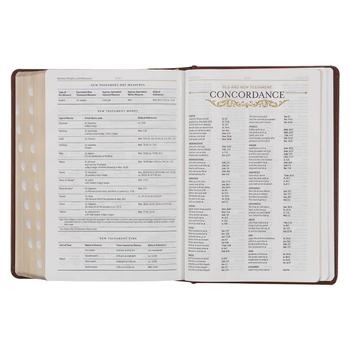 Toffee and Burgundy Faux Leather Hardcover King James Version Study Bible with Thumb Index