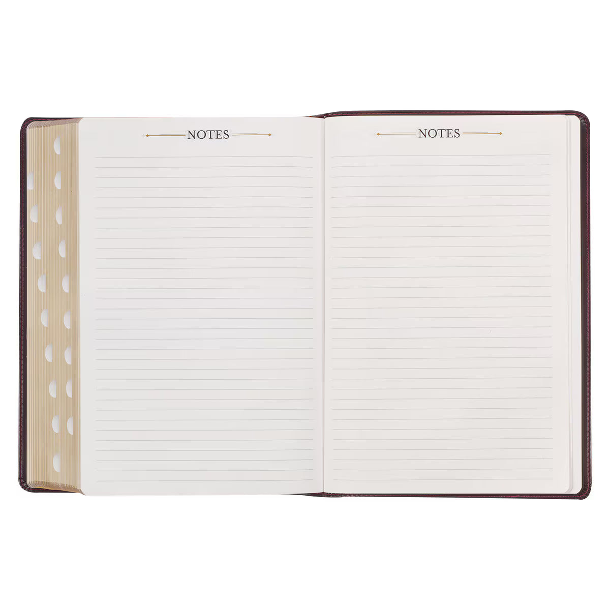 Burgundy and Saddle Tan Faux Leather Large Print King James Version Study Bible with Thumb Index