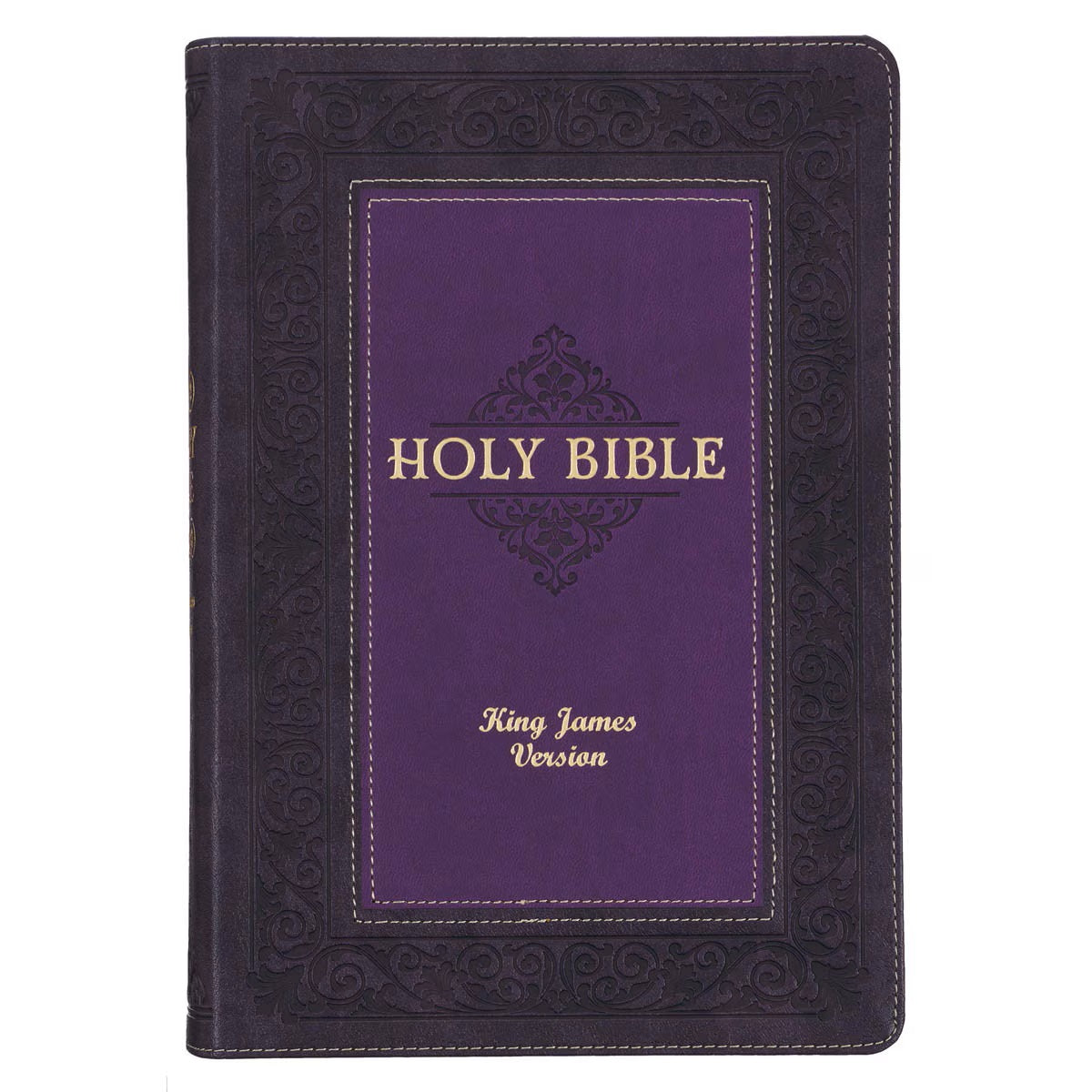 Two-tone Purple Faux Leather Large Print King James Version Study Bible with Thumb Index
