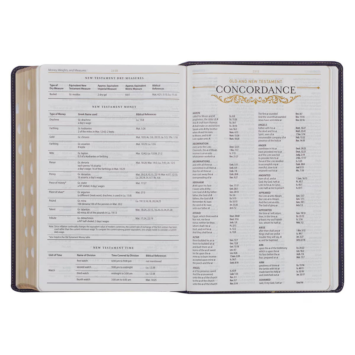Two-tone Purple Faux Leather Large Print King James Version Study Bible with Thumb Index