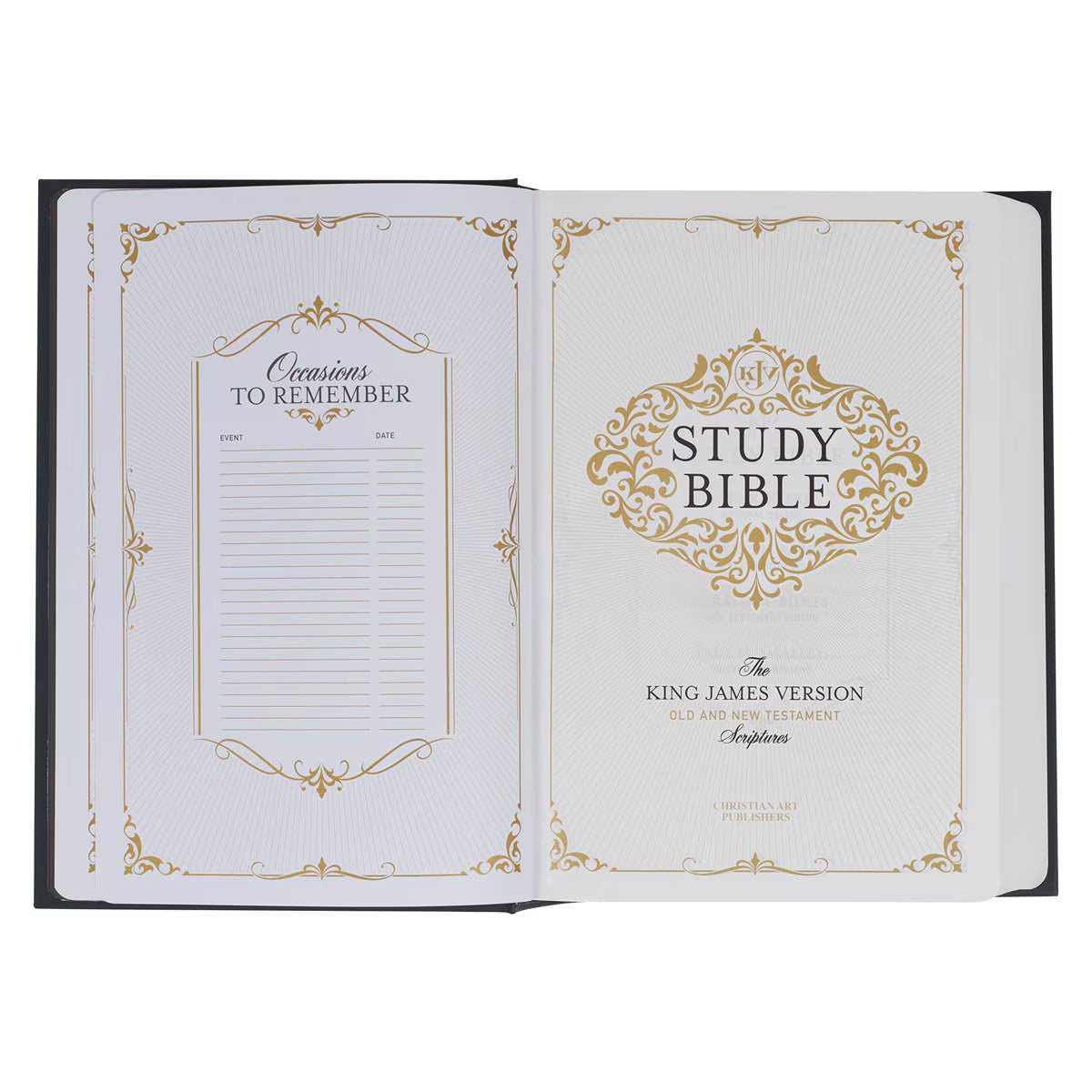 Black Hardcover Large Print King James Version Study Bible