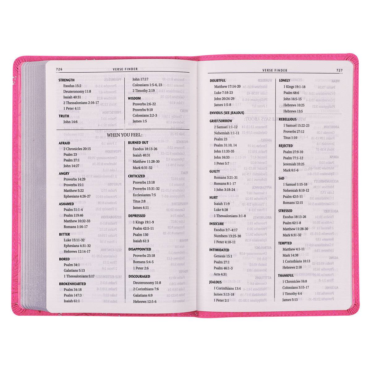 Pearlized Cherry Pink Faux Leather King James Version Gift Edition Bible (Font: 8-point) (No Bible Tabs)