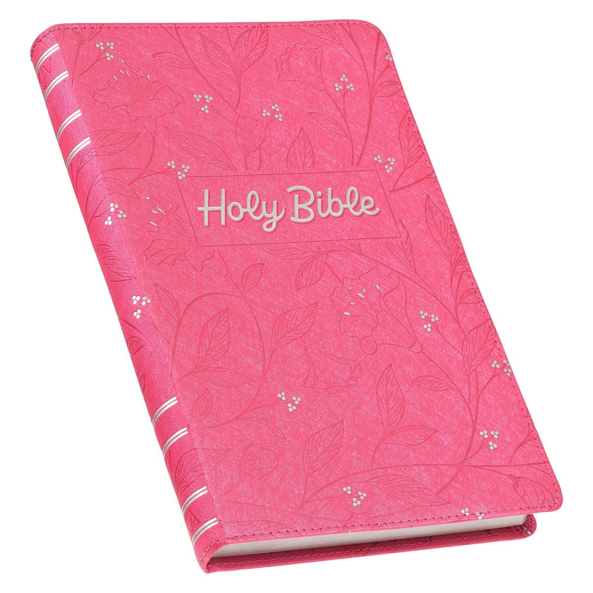 Pearlized Cherry Pink Faux Leather King James Version Gift Edition Bible (Font: 8-point) (No Bible Tabs)