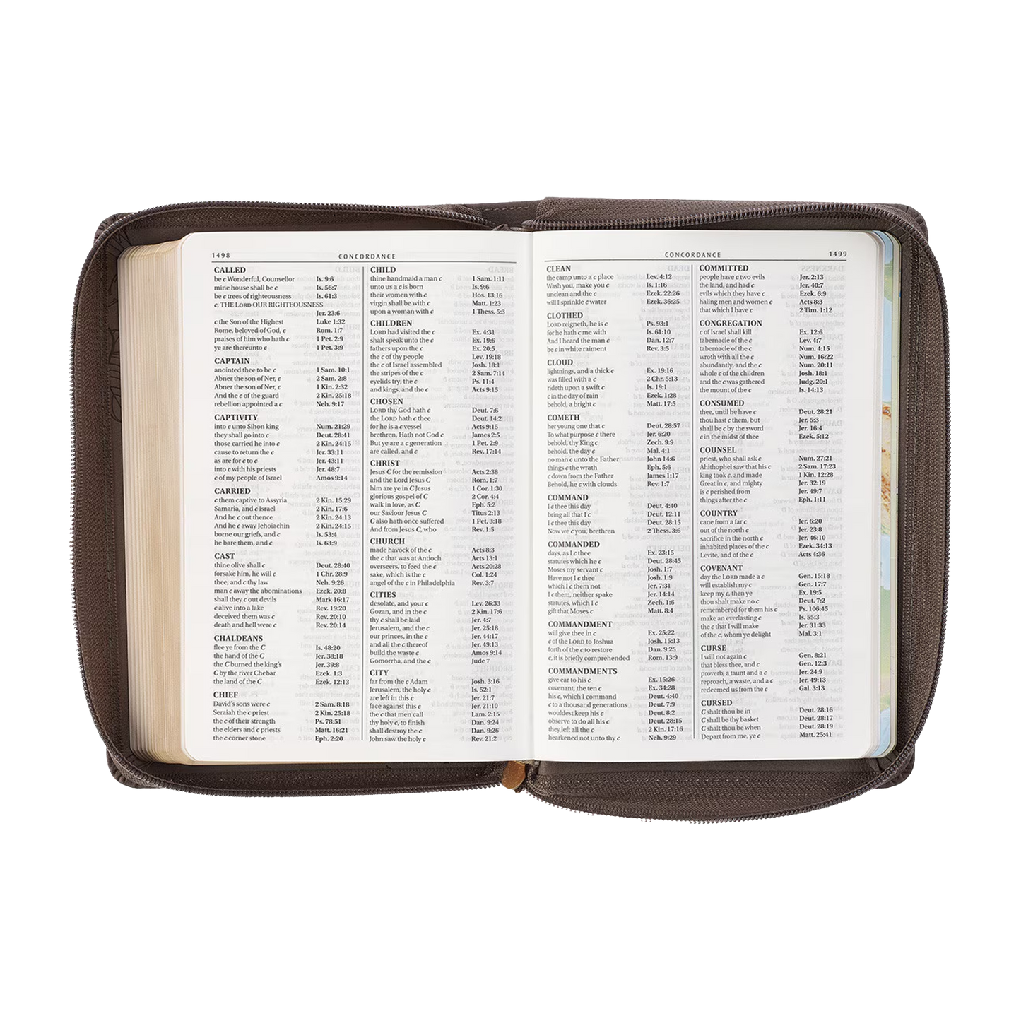 Floral Dusty Taupe Faux Leather Large Print Compact King James Version Bible