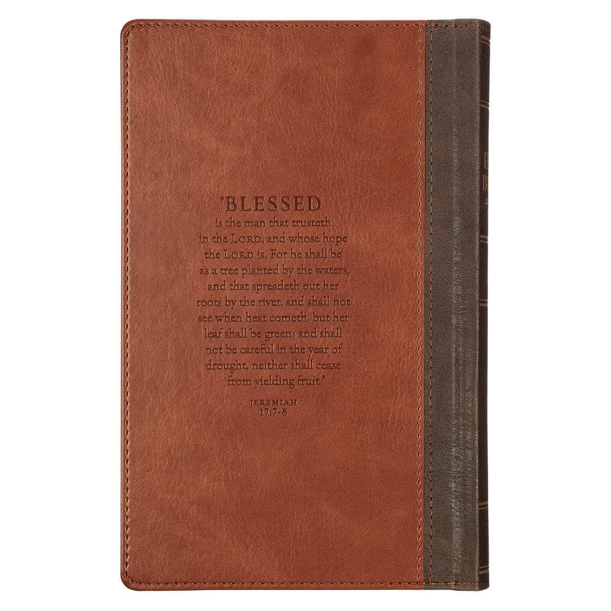 Rooted Brown Faux Leather Hardcover Standard-size Giant Print King James Version Bible with Thumb Index