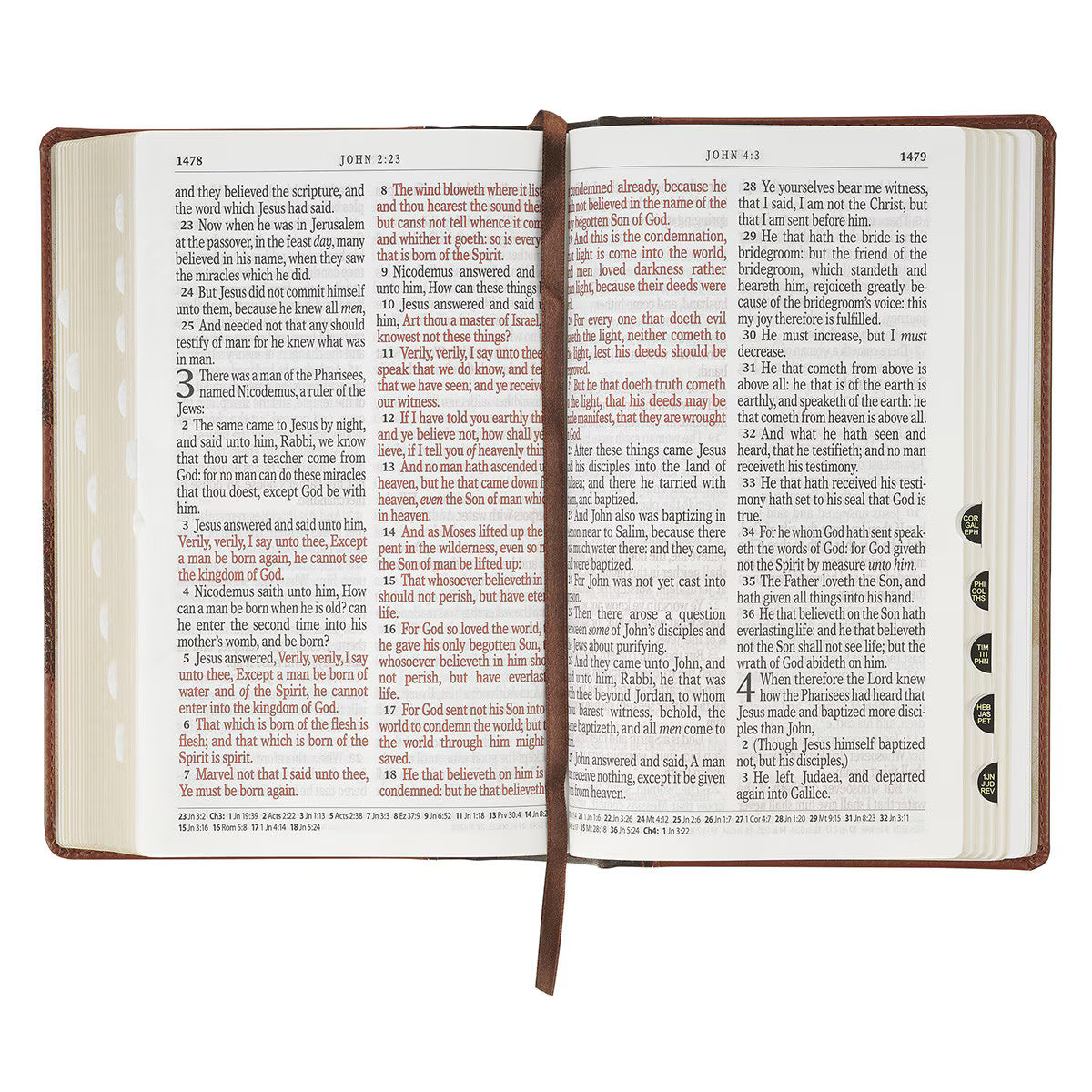 Rooted Brown Faux Leather Hardcover Standard-size Giant Print King James Version Bible with Thumb Index