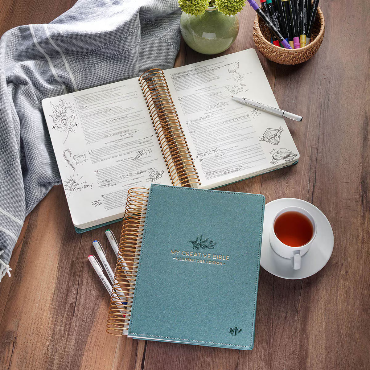 Teal Faux Leather Hardcover My Creative Bible Illustrators Edition