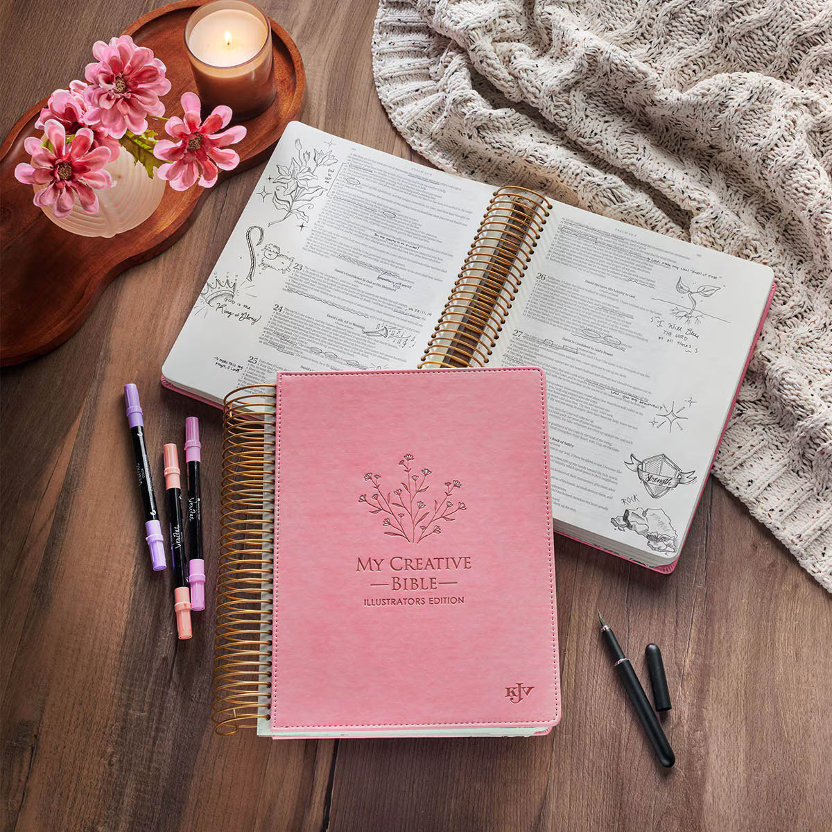 Pink Faux Leather Hardcover My Creative Bible Illustrators Edition