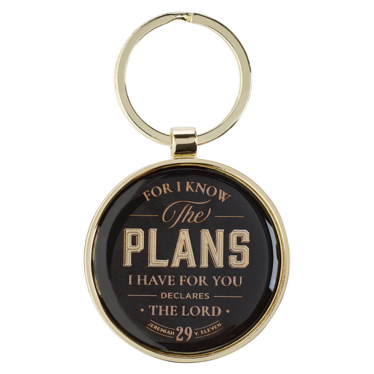 Plans Black Metal Keychain in Gift Tin - Jeremiah 29:1