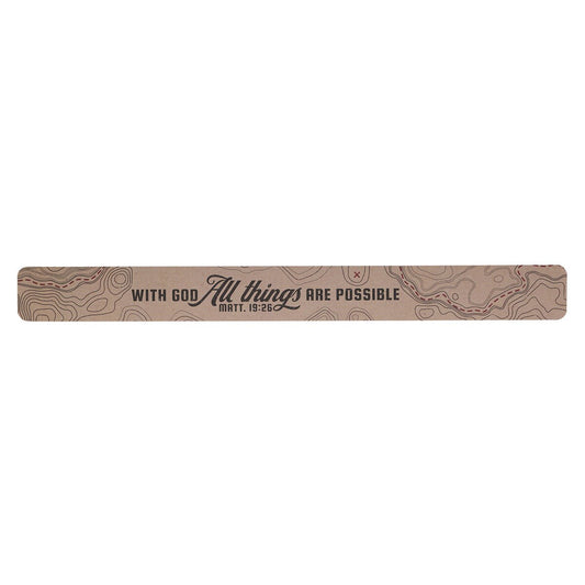 All Things Are Possible Tan Topography Large Magnetic Strip - Matthew 19:26