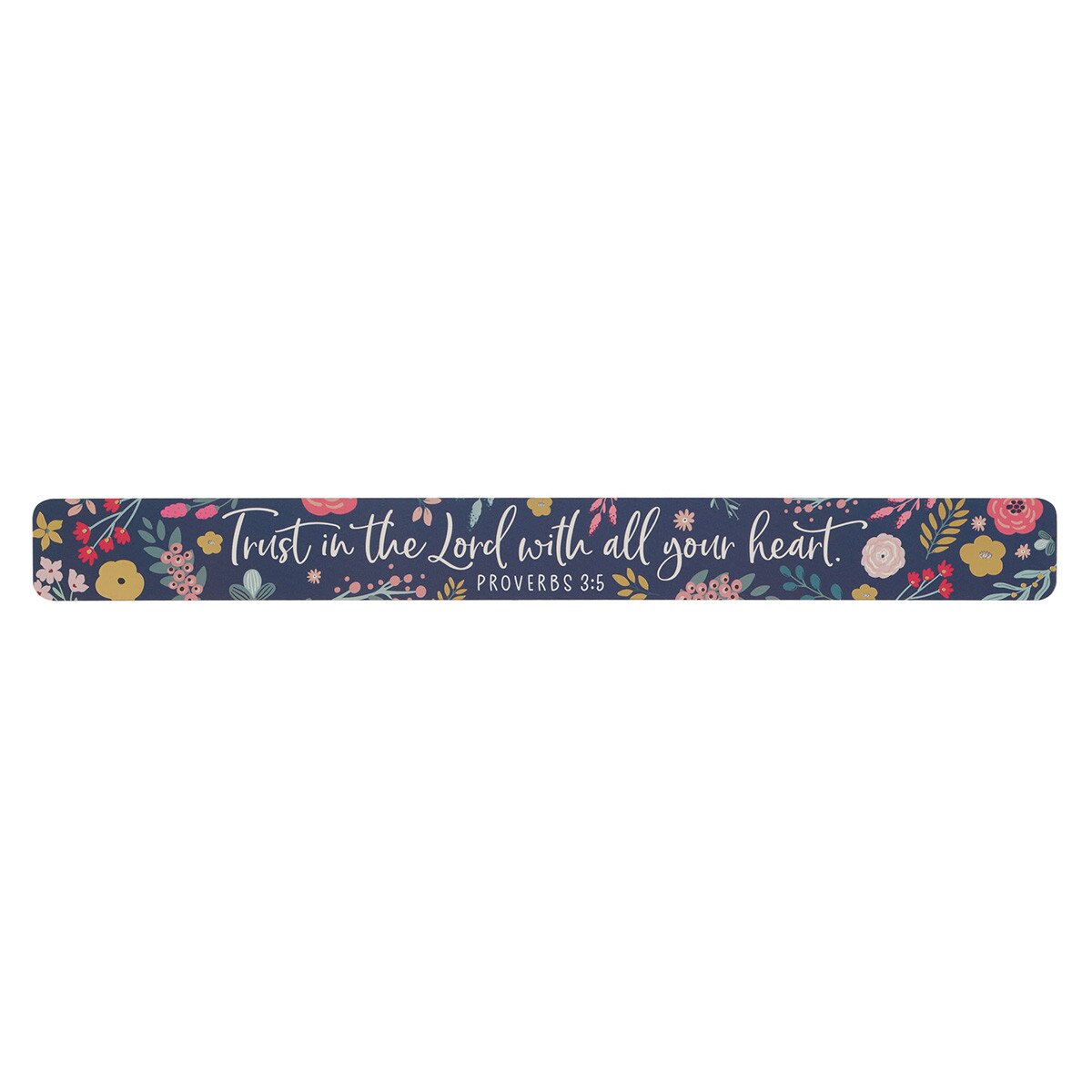 Trust in the Lord Purple Floral Large Magnetic Strip - Proverbs 3:5