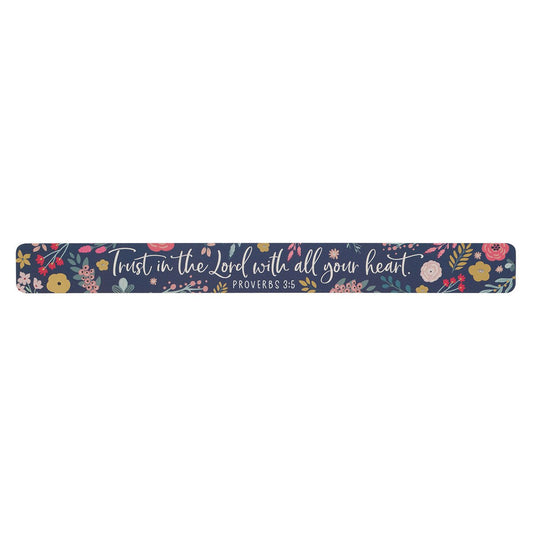 Trust in the Lord Purple Floral Large Magnetic Strip - Proverbs 3:5