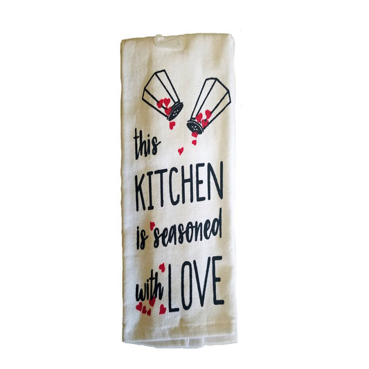 This Kitchen is Seasoned With Love - Love My Home Printed Kitchen Towel