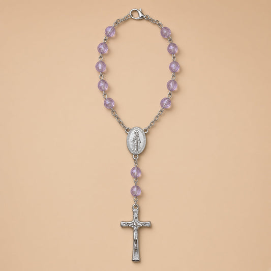 Lt Amethyst Bead - Car Rosary