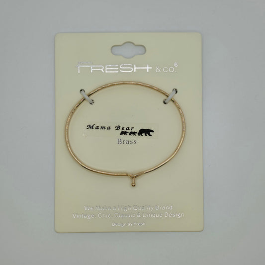 MAMA BEAR Inspirational Message Bracelet Positive Message Engraved Thin Bangle - Jewelry