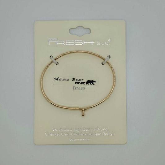 MAMA BEAR Inspirational Message Bracelet Positive Message Engraved Thin Bangle - Jewelry