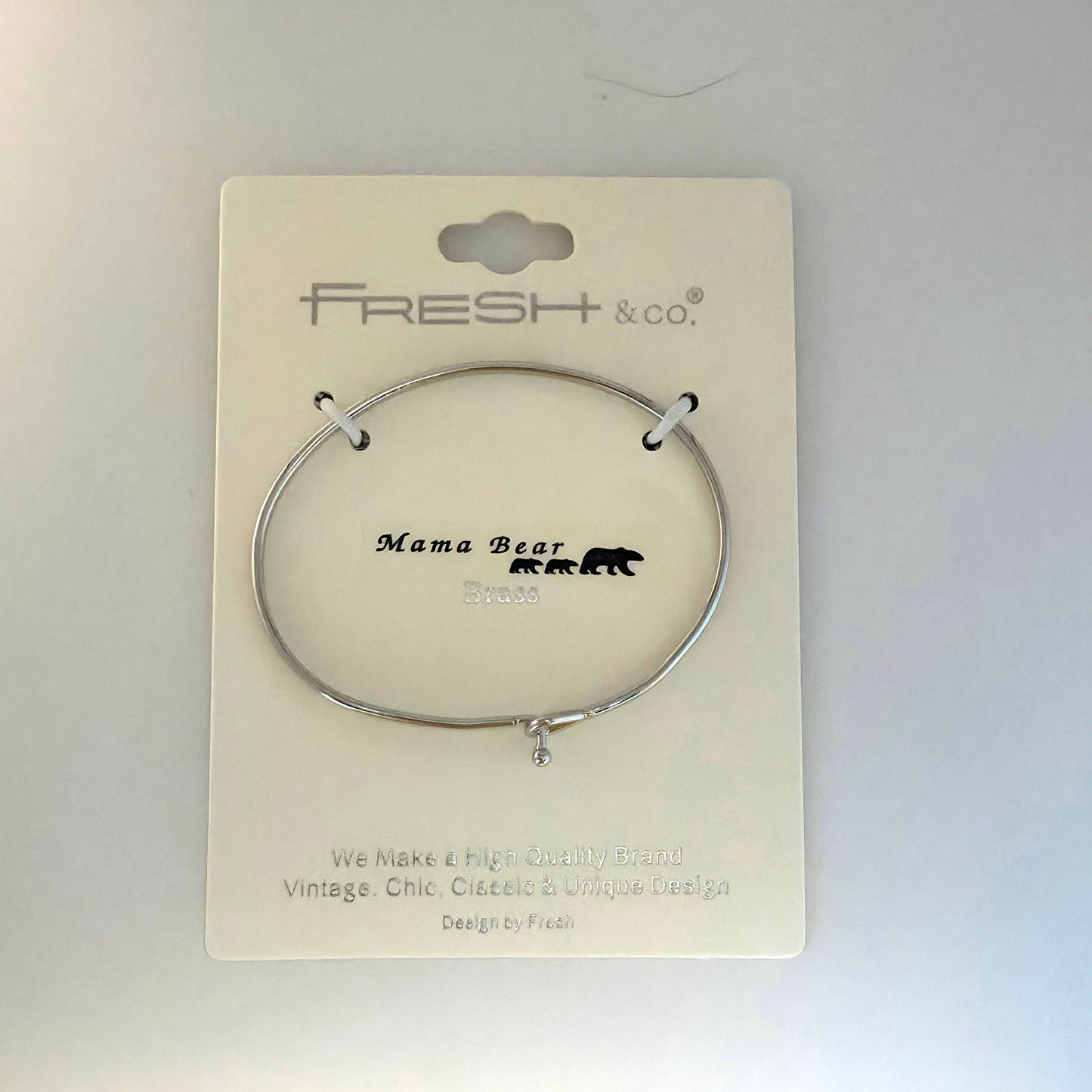 MAMA BEAR Inspirational Message Bracelet Positive Message Engraved Thin Bangle - Jewelry