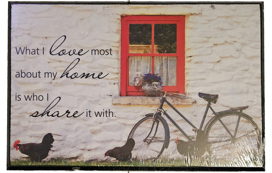 What I love most about my home - Wood Plaque
