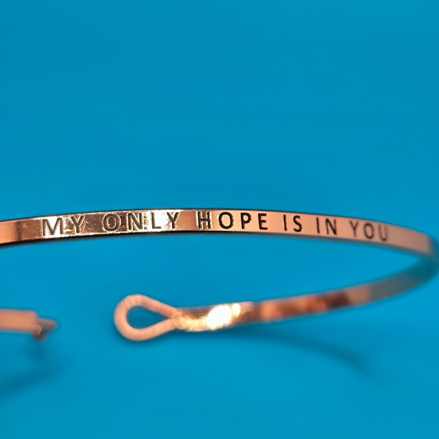 MY ONLY HOPE IS IN YOU Inspirational Message Bracelet Positive Message Engraved Thin Bangle - Jewelry
