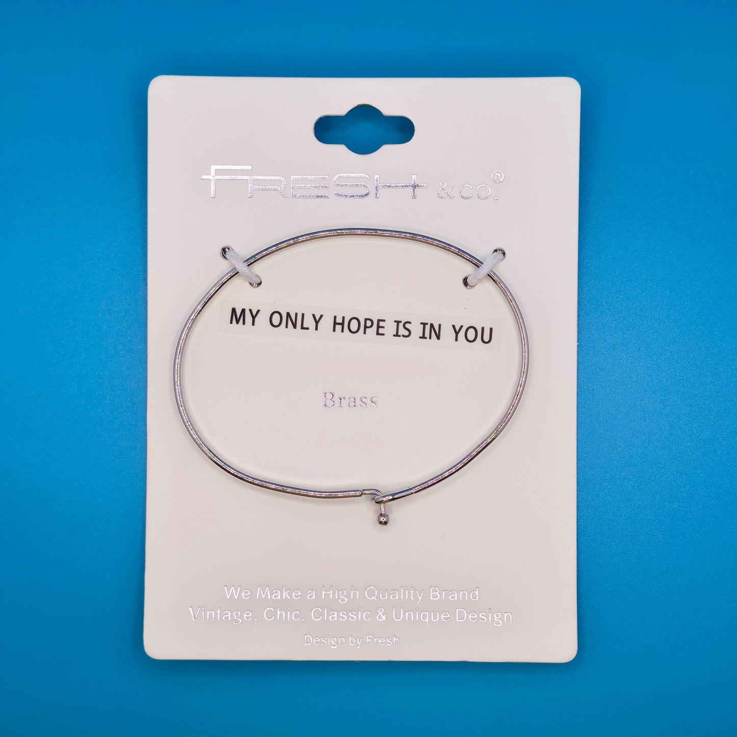 MY ONLY HOPE IS IN YOU Inspirational Message Bracelet Positive Message Engraved Thin Bangle - Jewelry