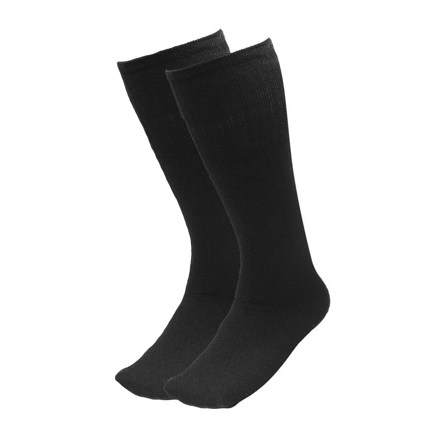 Over The Calf Diabetic Socks!  Sizes 10-13 - Black 2 Pack (Black)