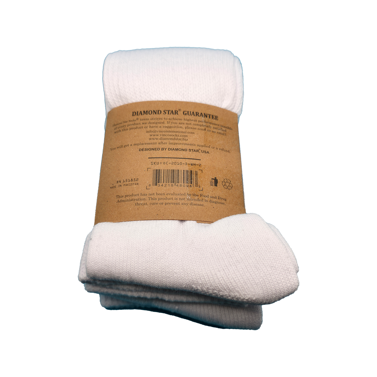 Over The Calf Diabetic Socks!  Sizes 10-13 - White 2 Pack (White)