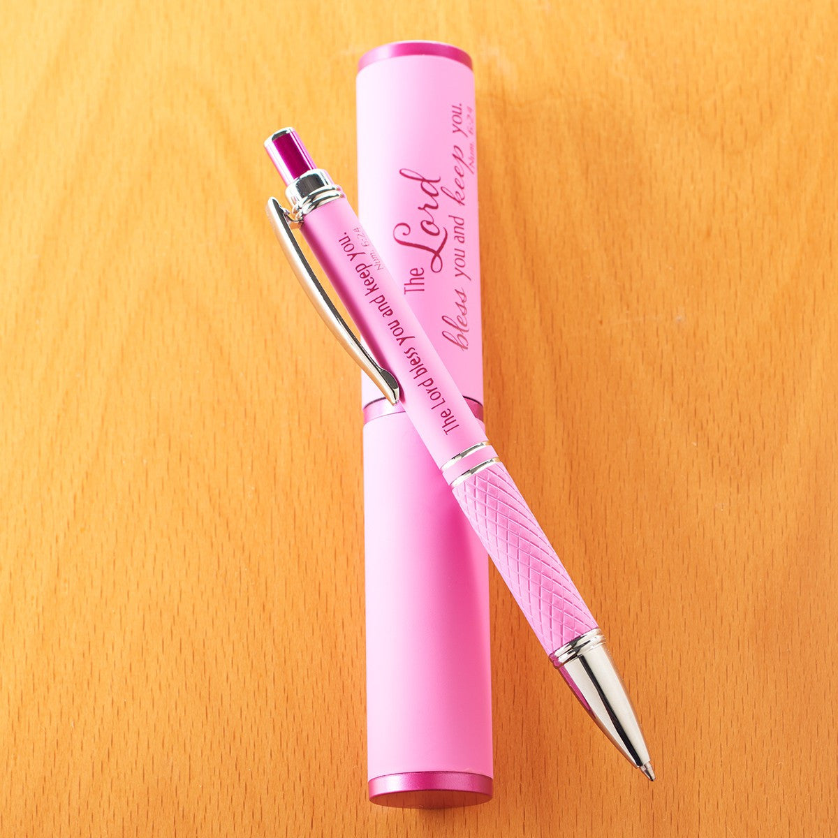 Stylish Pen and Case - Pink - "The Lord Bless You And Keep You."  Num. 6:24