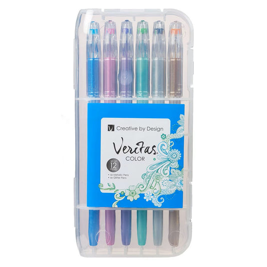 Metallic & Glitter Gel Pen Set - 12pc