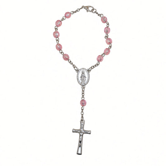 Rose zircon bead - Car Rosary
