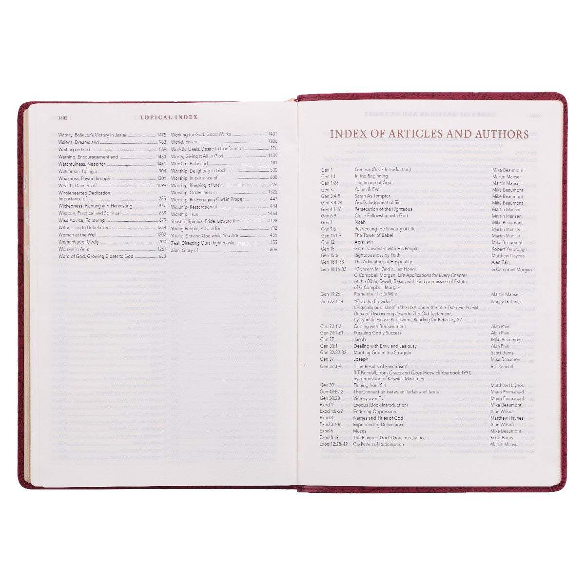 Berry Faux Leather Spiritual Growth Bible