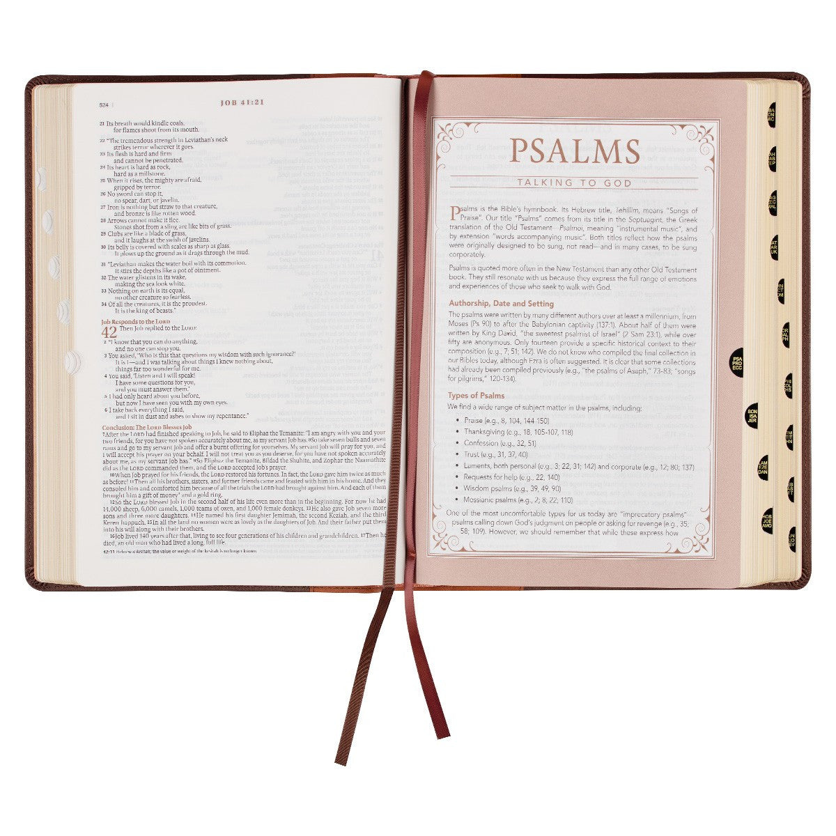 Two-tone Espresso and Toffee Brown Faux Leather Spiritual Growth Bible
